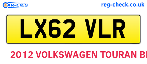 LX62VLR are the vehicle registration plates.