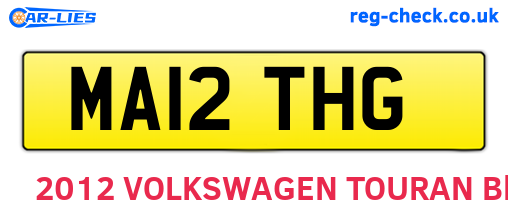 MA12THG are the vehicle registration plates.