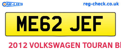 ME62JEF are the vehicle registration plates.