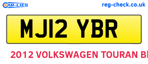 MJ12YBR are the vehicle registration plates.