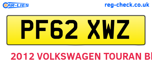 PF62XWZ are the vehicle registration plates.