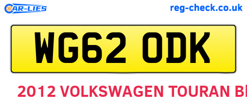 WG62ODK are the vehicle registration plates.