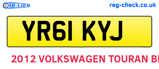 YR61KYJ are the vehicle registration plates.