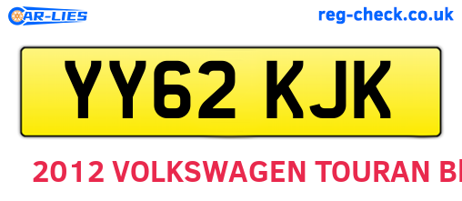 YY62KJK are the vehicle registration plates.