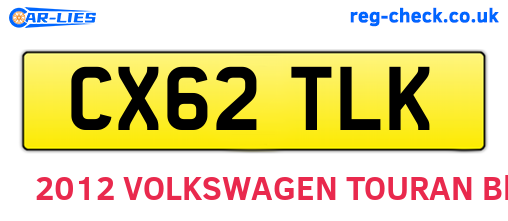 CX62TLK are the vehicle registration plates.
