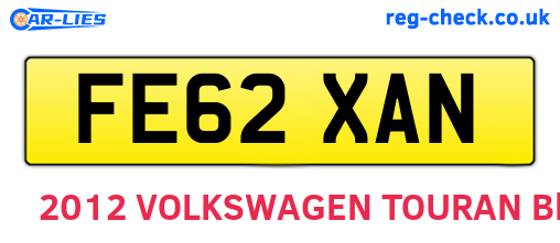 FE62XAN are the vehicle registration plates.
