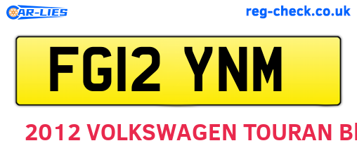 FG12YNM are the vehicle registration plates.