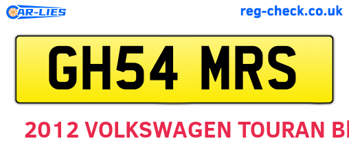 GH54MRS are the vehicle registration plates.