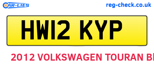 HW12KYP are the vehicle registration plates.