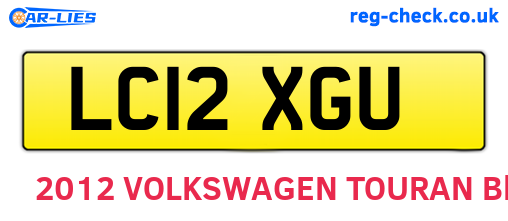 LC12XGU are the vehicle registration plates.