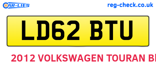 LD62BTU are the vehicle registration plates.