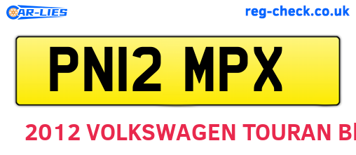 PN12MPX are the vehicle registration plates.