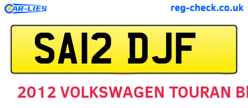 SA12DJF are the vehicle registration plates.