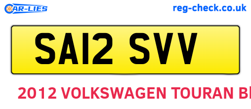 SA12SVV are the vehicle registration plates.