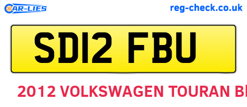 SD12FBU are the vehicle registration plates.