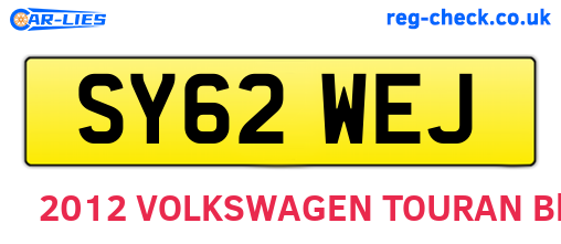 SY62WEJ are the vehicle registration plates.