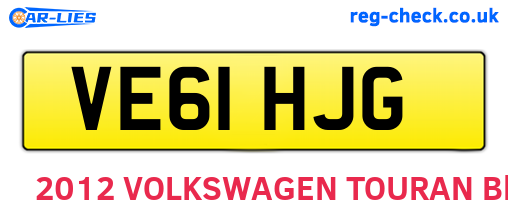 VE61HJG are the vehicle registration plates.