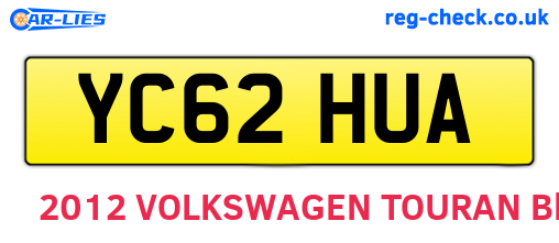 YC62HUA are the vehicle registration plates.