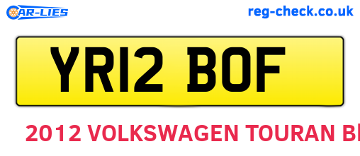 YR12BOF are the vehicle registration plates.