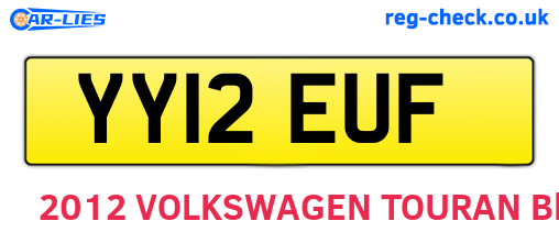 YY12EUF are the vehicle registration plates.