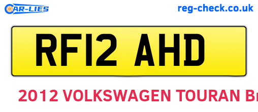 RF12AHD are the vehicle registration plates.