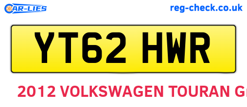 YT62HWR are the vehicle registration plates.
