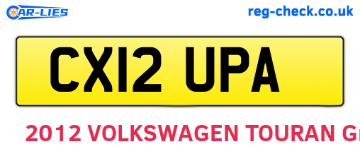CX12UPA are the vehicle registration plates.
