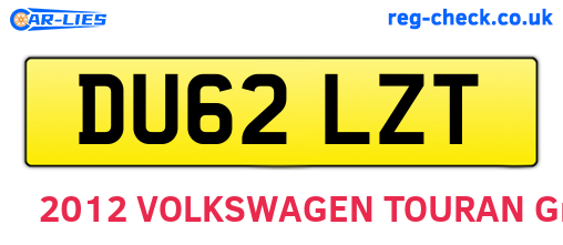 DU62LZT are the vehicle registration plates.
