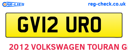GV12URO are the vehicle registration plates.