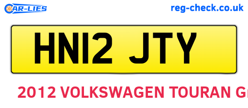 HN12JTY are the vehicle registration plates.