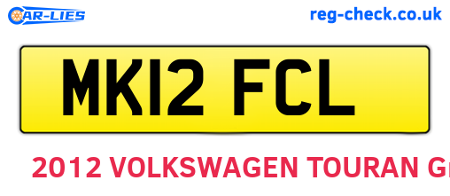 MK12FCL are the vehicle registration plates.