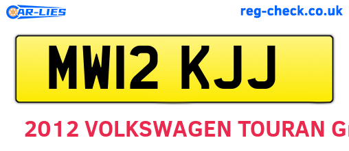 MW12KJJ are the vehicle registration plates.