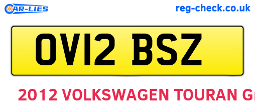 OV12BSZ are the vehicle registration plates.