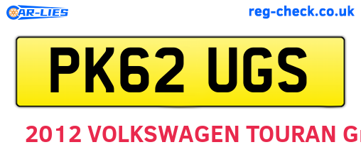 PK62UGS are the vehicle registration plates.