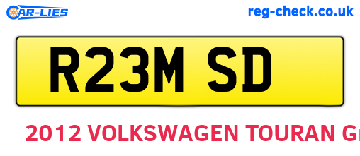 R23MSD are the vehicle registration plates.