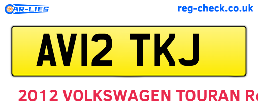 AV12TKJ are the vehicle registration plates.