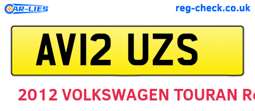 AV12UZS are the vehicle registration plates.