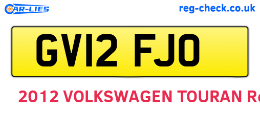 GV12FJO are the vehicle registration plates.