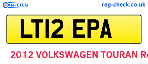 LT12EPA are the vehicle registration plates.