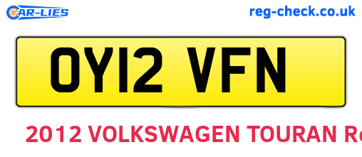 OY12VFN are the vehicle registration plates.