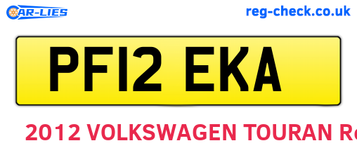 PF12EKA are the vehicle registration plates.