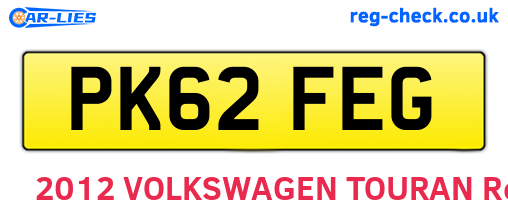 PK62FEG are the vehicle registration plates.