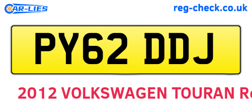 PY62DDJ are the vehicle registration plates.