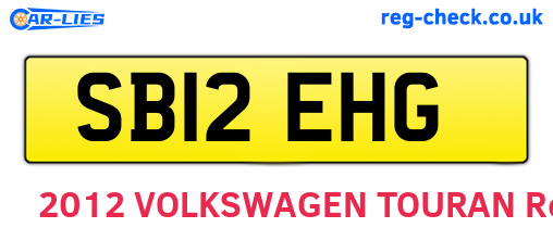 SB12EHG are the vehicle registration plates.