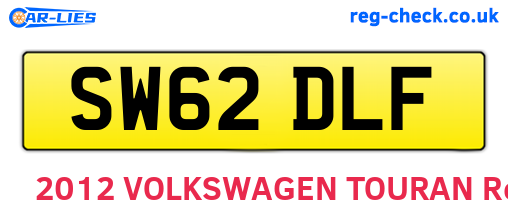 SW62DLF are the vehicle registration plates.