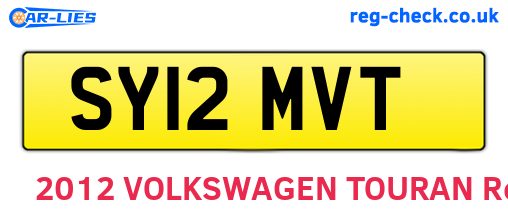 SY12MVT are the vehicle registration plates.