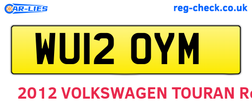 WU12OYM are the vehicle registration plates.