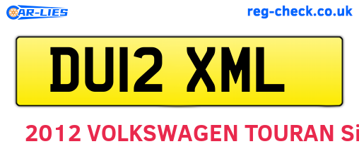 DU12XML are the vehicle registration plates.