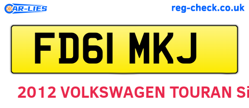 FD61MKJ are the vehicle registration plates.