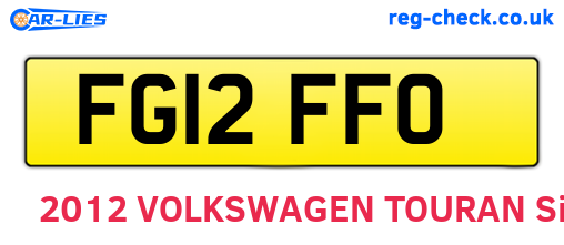 FG12FFO are the vehicle registration plates.